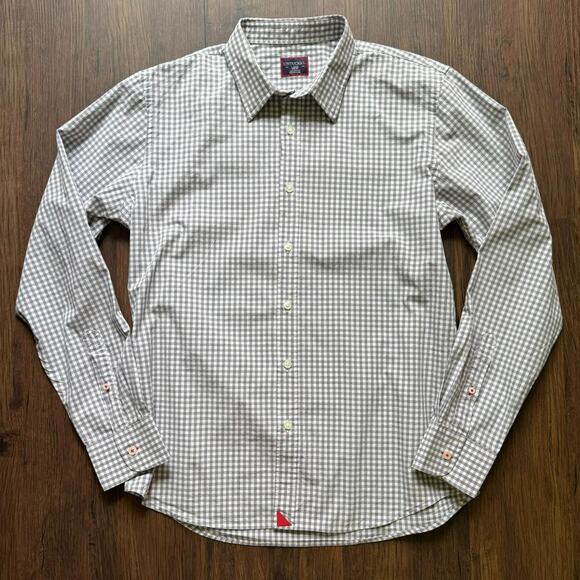 UNTUCKit Gray & White Gingham Slim-Fit Button-Down Shirt – Size L - Picture 1 of 4